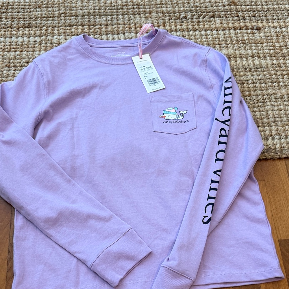 Vineyard Vines Kids Light Purple Long Sleeve Tee